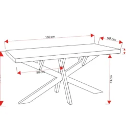 Stół EDAK 160 cm drewno akacja*Exclusivas New