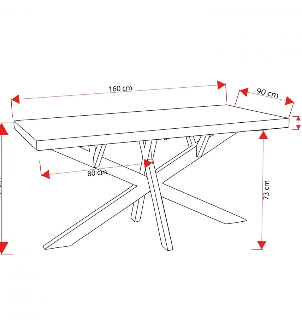 Stół EDAK 160 cm drewno akacja*Exclusivas New