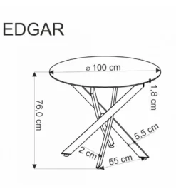Stół EDGAR 100 cm naturalny*Halmar Best