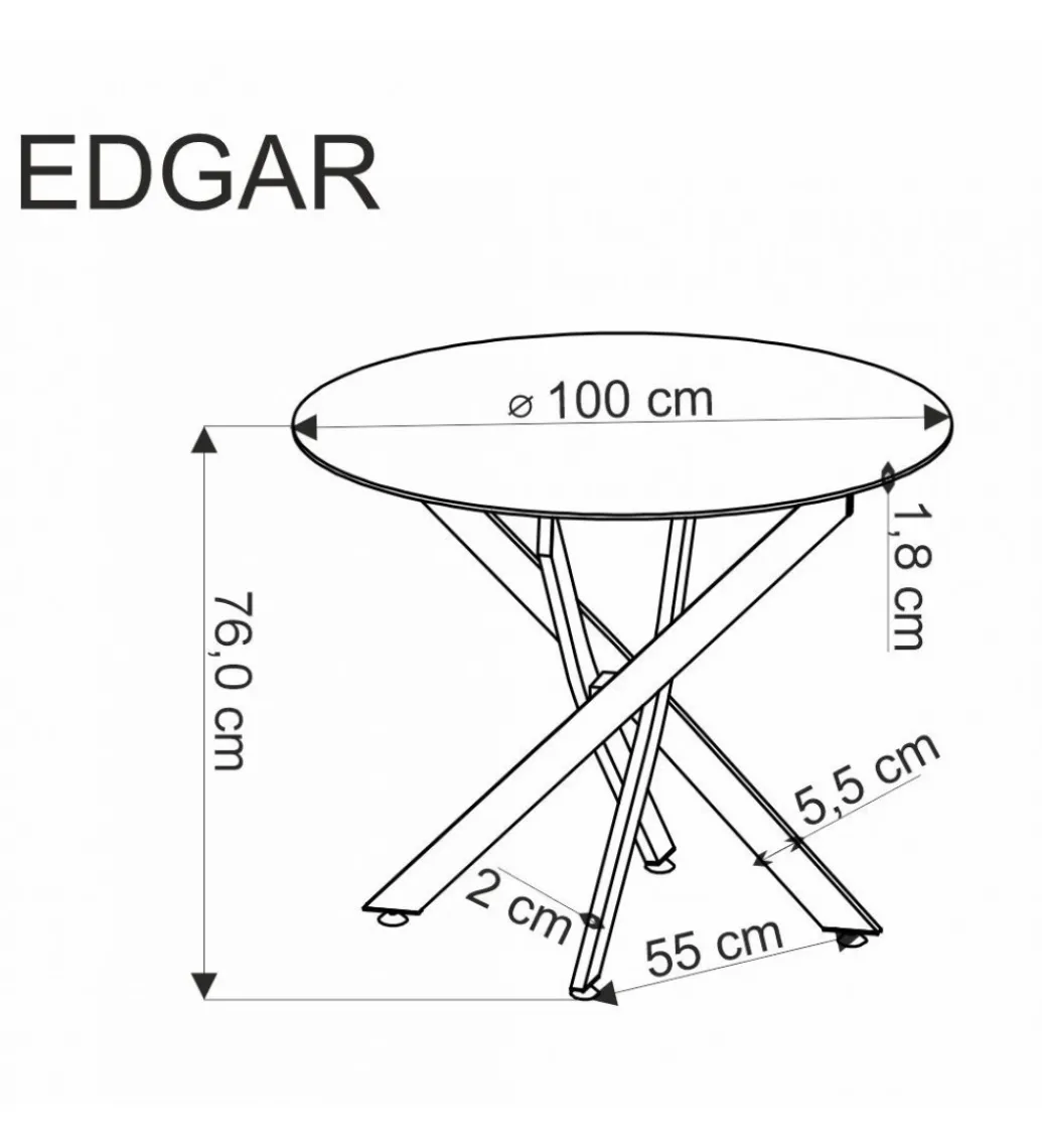 Stół EDGAR 100 cm naturalny*Halmar Best