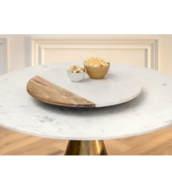 Stół ELEGANCIA 100 cm biały marmuru*Invicta Interior Hot