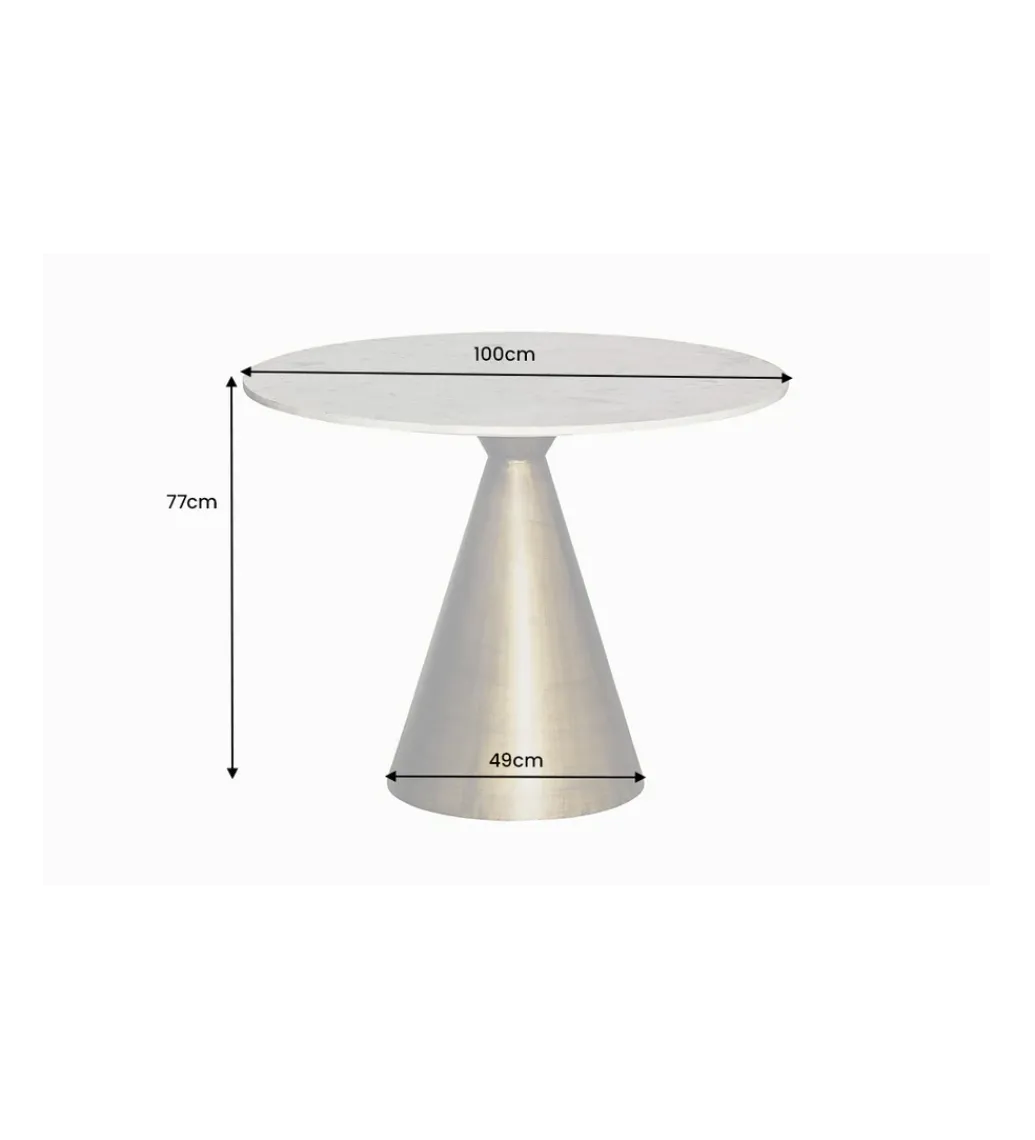Stół ELEGANCIA 100 cm biały marmuru*Invicta Interior Hot