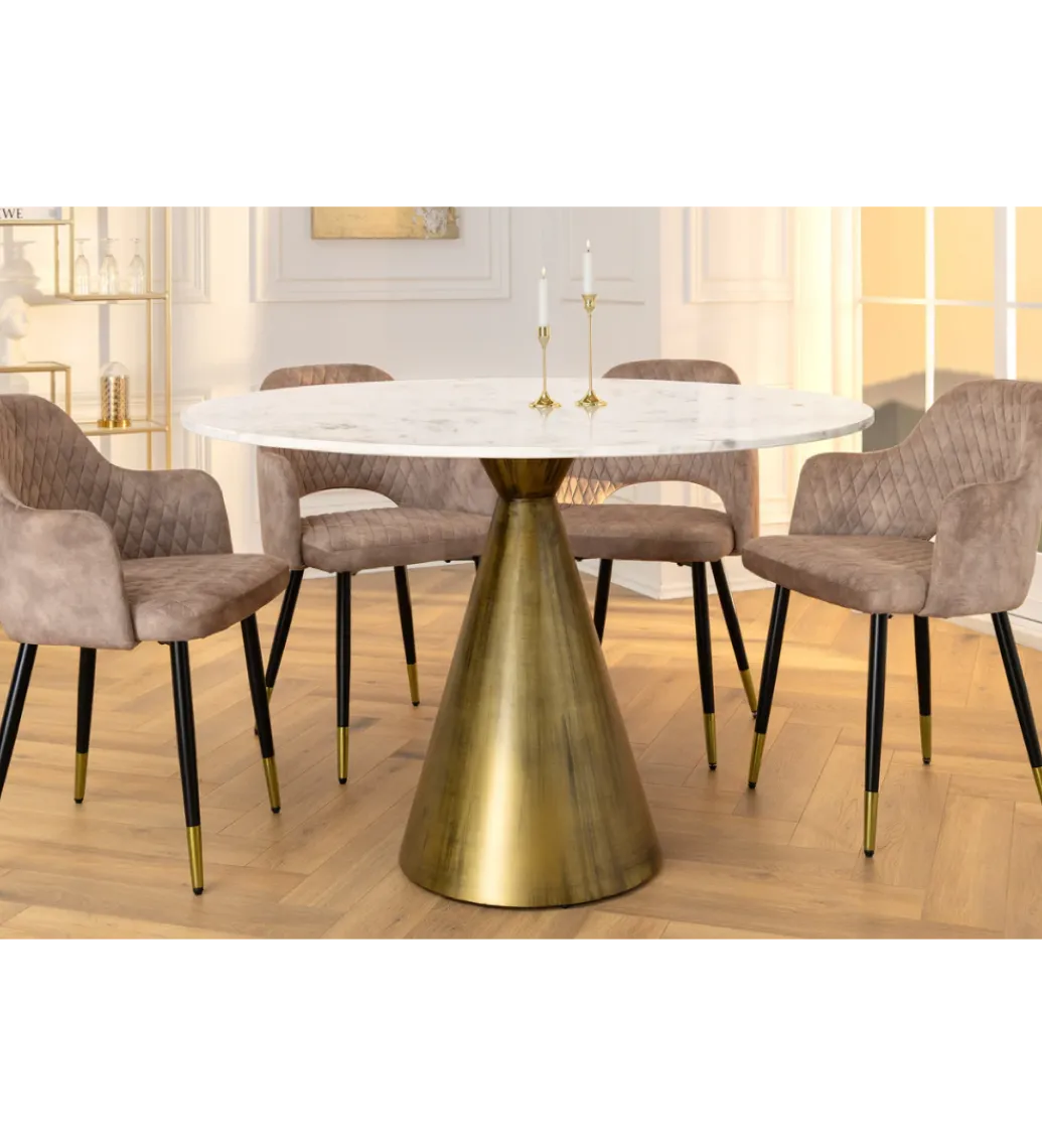Stół ELEGANCIA 100 cm biały marmuru*Invicta Interior Hot