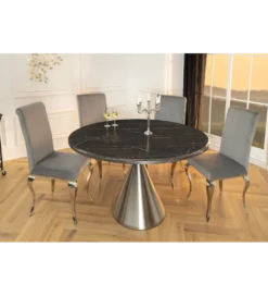 Stół ELEGANCIA 130 cm w optyce czarnego marmuru*Invicta Interior