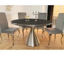 Stół ELEGANCIA 130 cm w optyce czarnego marmuru*Invicta Interior