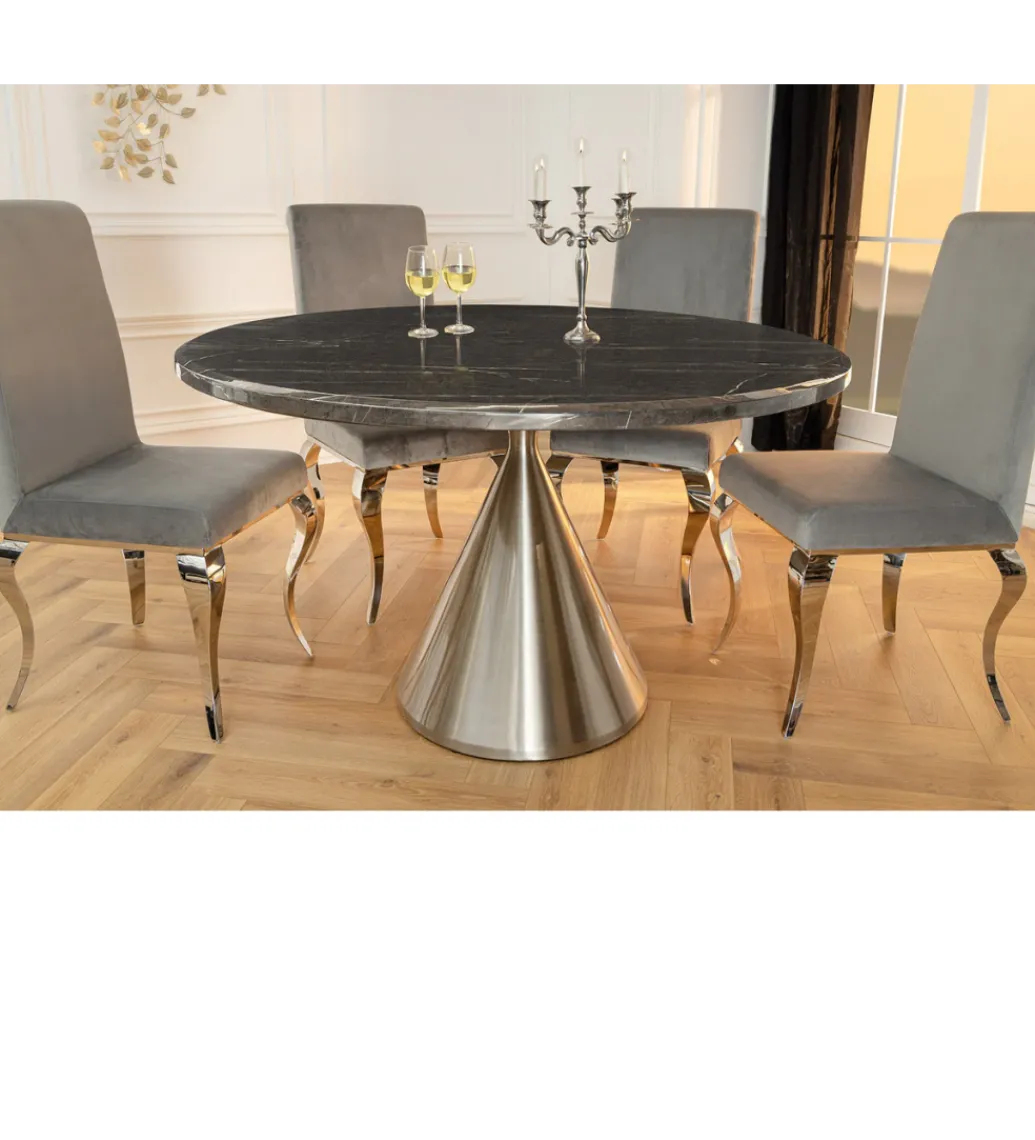 Stół ELEGANCIA 130 cm w optyce czarnego marmuru*Invicta Interior