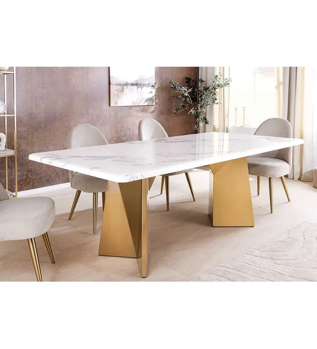 Stół EXTRAVAGANCIA 200 cm blat z białego marmuru*Invicta Interior - przedsprzedaż Best