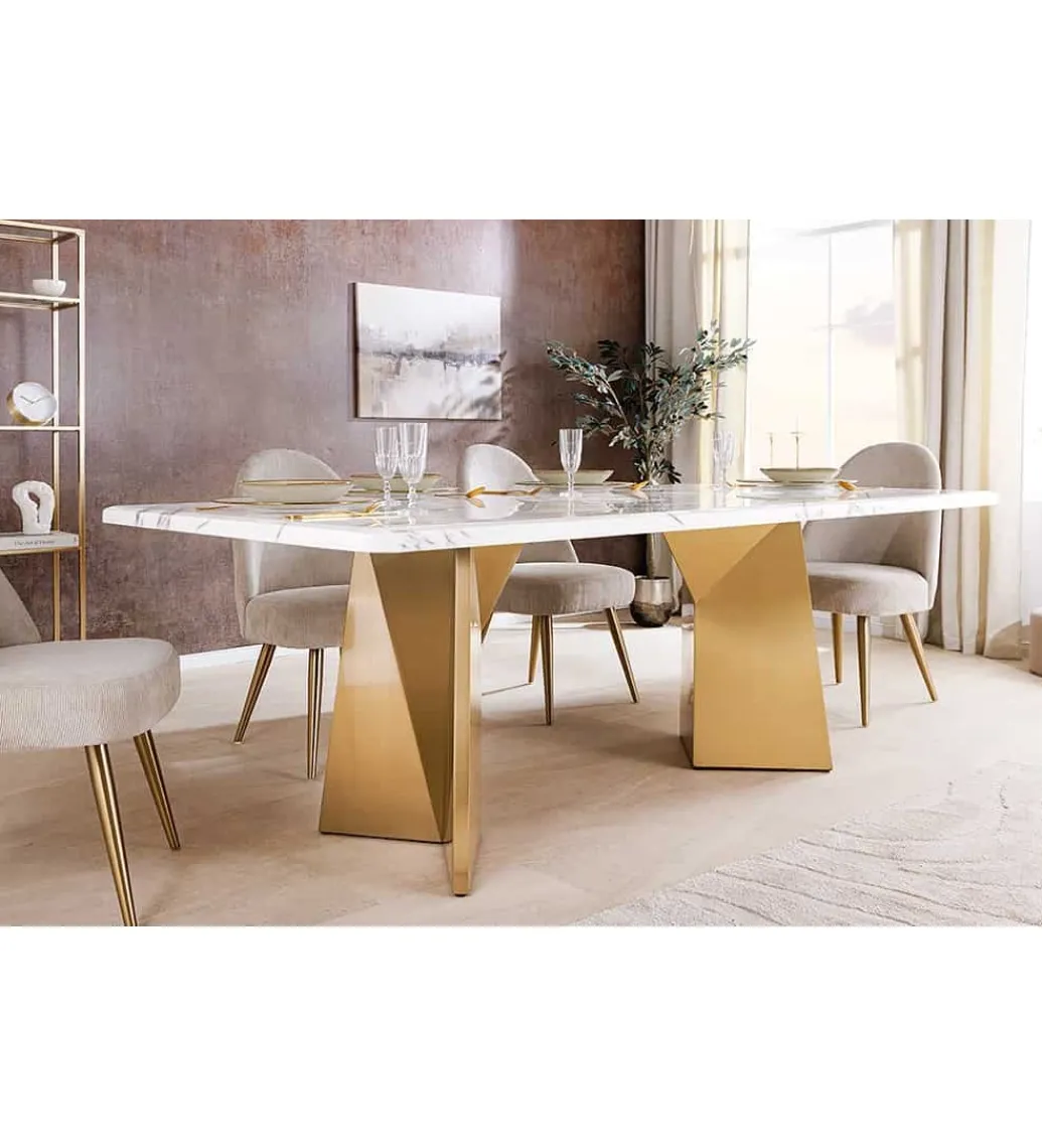 Stół EXTRAVAGANCIA 200 cm blat z białego marmuru*Invicta Interior - przedsprzedaż Best