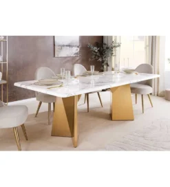 Stół EXTRAVAGANCIA 200 cm blat z białego marmuru*Invicta Interior - przedsprzedaż Best