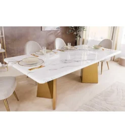 Stół EXTRAVAGANCIA 200 cm blat z białego marmuru*Invicta Interior - przedsprzedaż Best