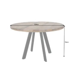 Stół Factory Iron Craft 120 cm drewno Mango*Invicta Interior