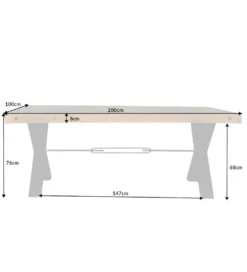 Stół FACTORY Thor 200 cm drewno sosna brąz*Invicta Interior