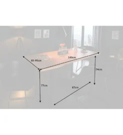 Stół FOKKER ARKTYKA ART Mammut 140 cm dzika akacja*Invicta Interior Hot