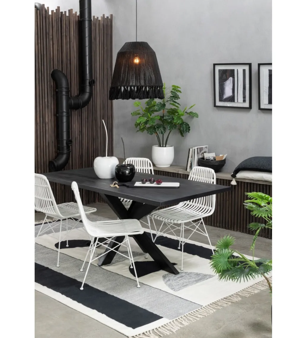 Stół GERARD 200 cm Drewno Mango Czarny*J-Line Outlet