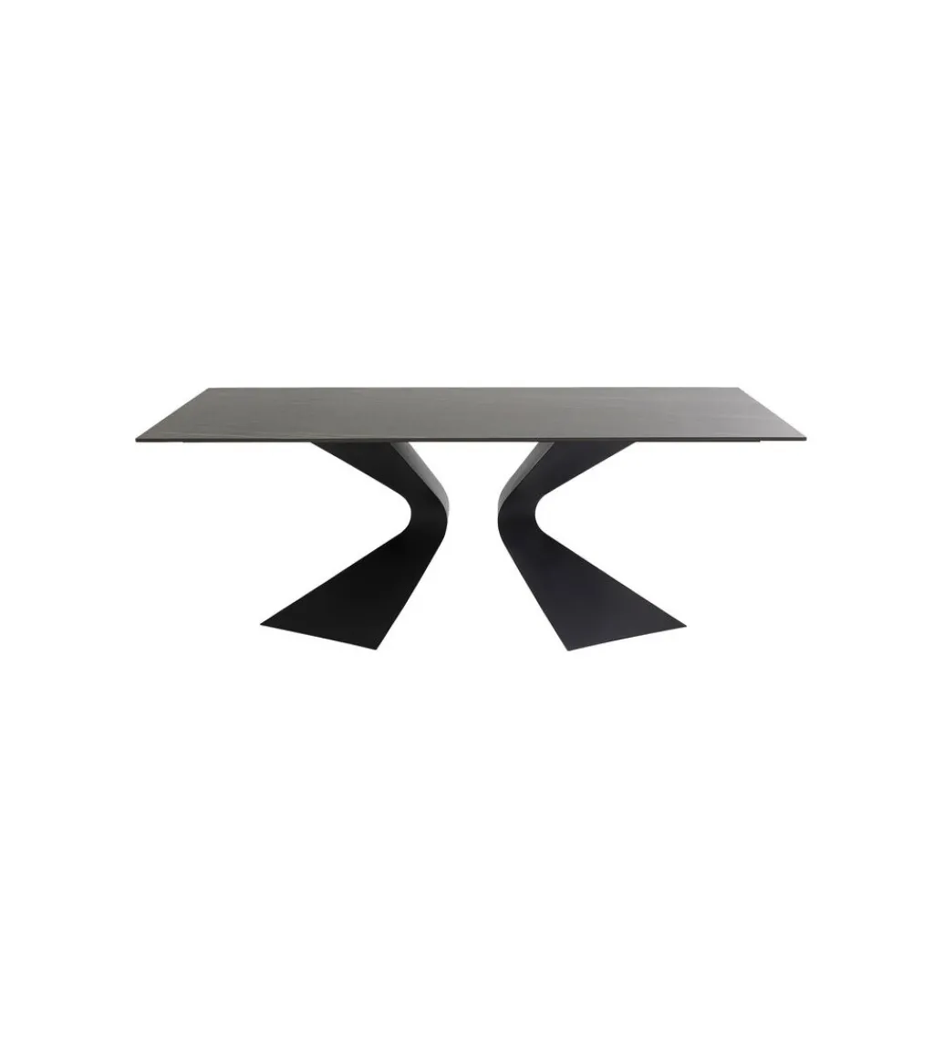 Stół GLORIA 180 x 90 cm ceramiczny blat czarny*KDesign