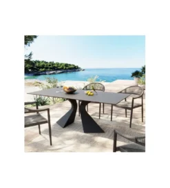 Stół GLORIA 180 x 90 cm ceramiczny blat czarny*KDesign