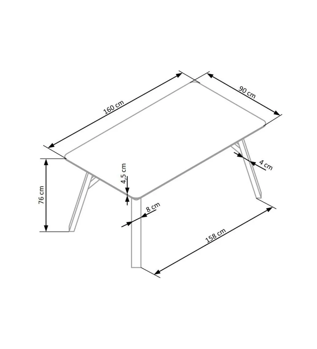 Stół HALIFAX 160 cm w optyce betonu*Halmar
