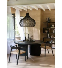 Stół HERAS 150 cm drewno teak czarny*J-Line