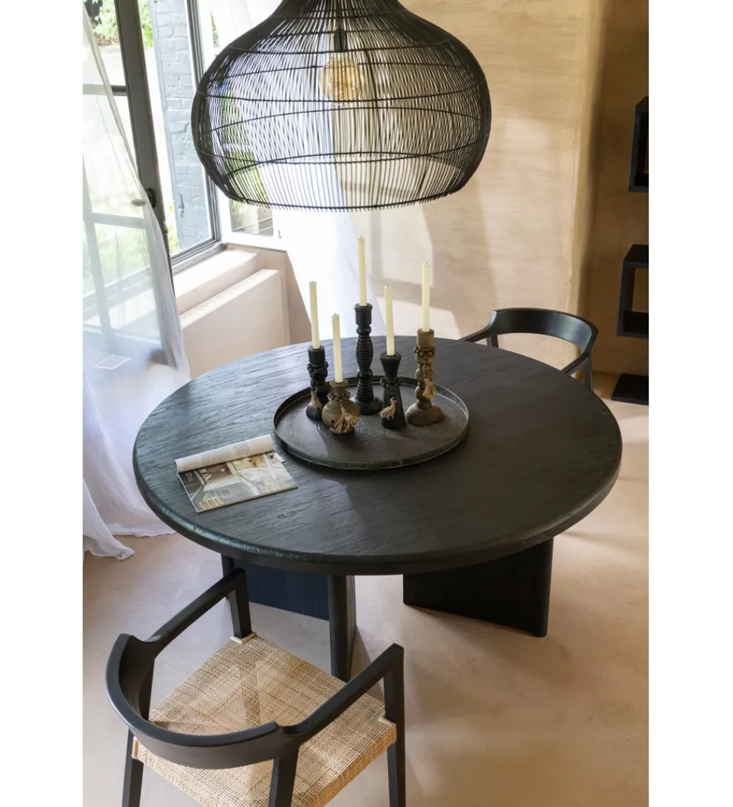Stół HERAS 150 cm drewno teak czarny*J-Line