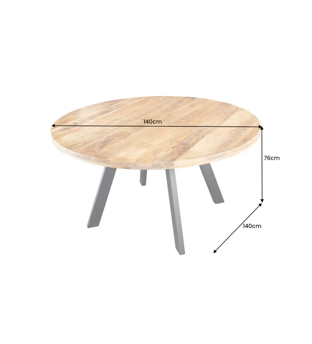 Stół IRON CRAFT 140 cm drewno mango naturalny*Invicta Interior New