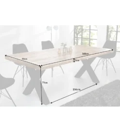 Stół Iron Craft X 160 cm drewno Mango*Invicta Interior