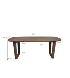 Stół KORTE 200 cm drewno mango brąz*LF-Design Discount