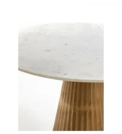 Stół LEYDA 100 cm antyczny brąz efekt białego marmuru*L&L Online