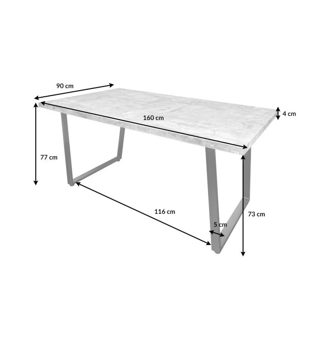 Stół Loft 160 cm w optyce betonu*Invicta Interior New