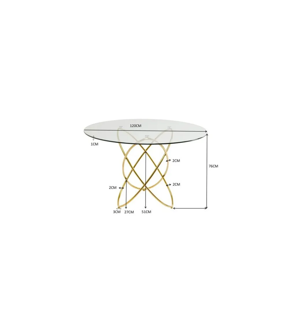 Stół MOLEKULAR 120 cm złoty*KARE Sale