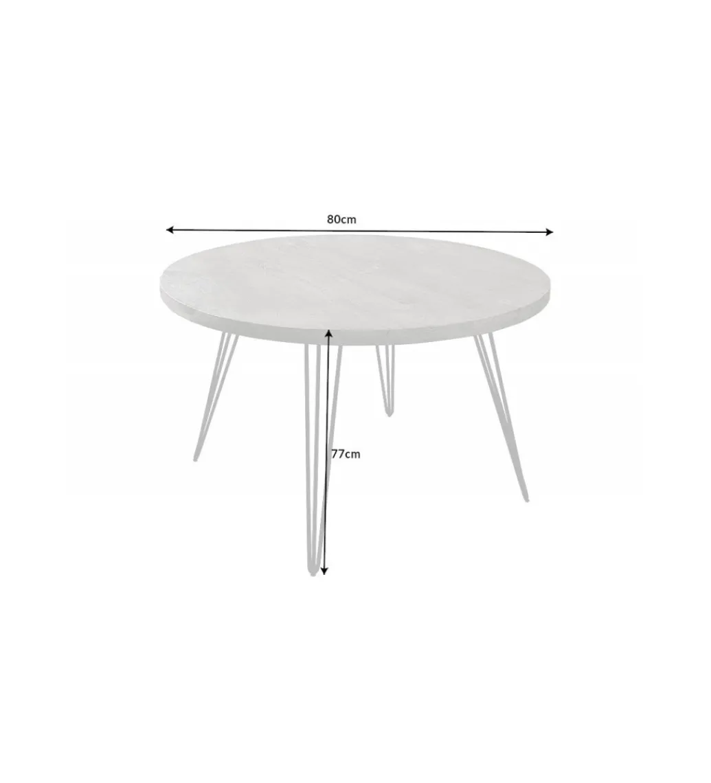 Stół MORENA 80 cm drewno mango szary*Invicta Interior Clearance
