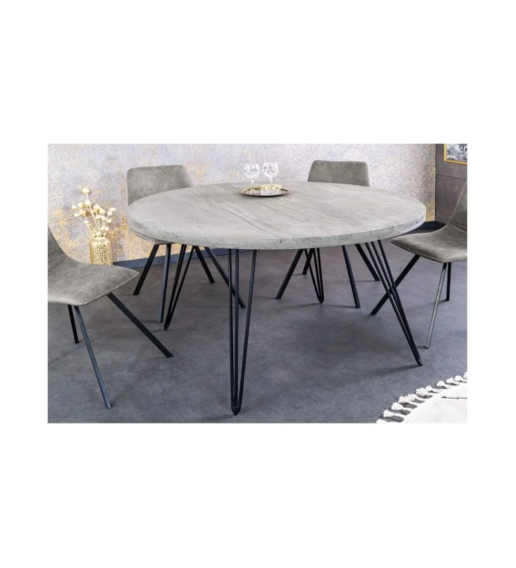 Stół MORENA 80 cm drewno mango szary*Invicta Interior Clearance