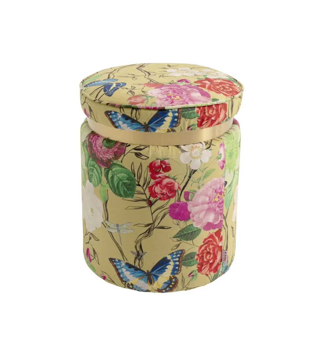 Stołek FLOWER 39 cm żółty*KARE