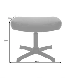Stołek obrotowy VOGUE 45 cm skórzany czarny*Invicta Interior - przedsprzedaż Discount