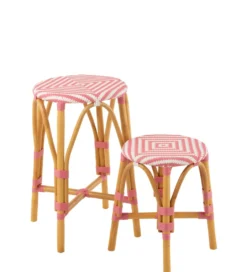 Stołek TAGOS rattan różowy*J-Line Sale
