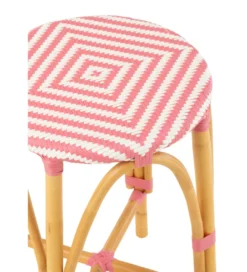 Stołek TAGOS rattan różowy*J-Line Sale