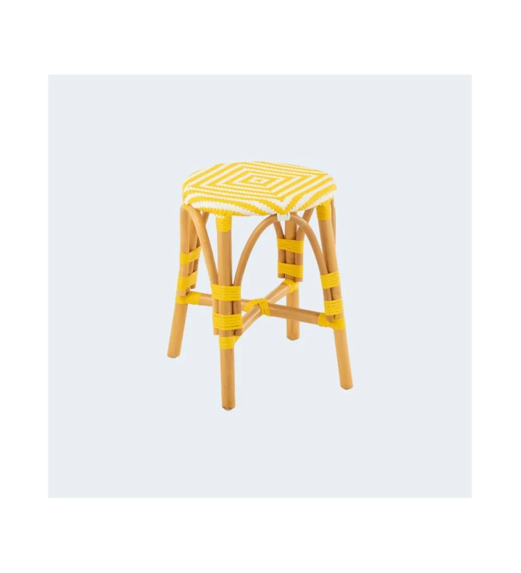 Stołek TAGOS rattan żółty*J-Line