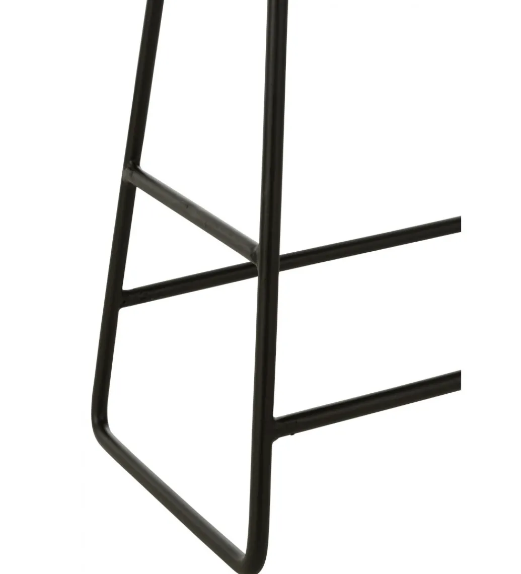 Stołek ZAMBIA drewno teak czarny*J-Line Sale