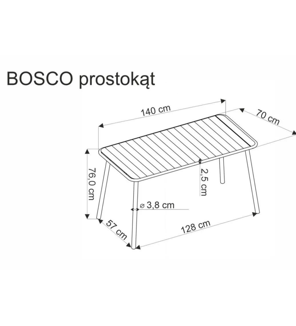 Stół ogrodowy BOSCO 140 cm biały*Halmar Discount