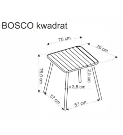 Stół ogrodowy BOSCO 70 cm czarny*Halmar Best