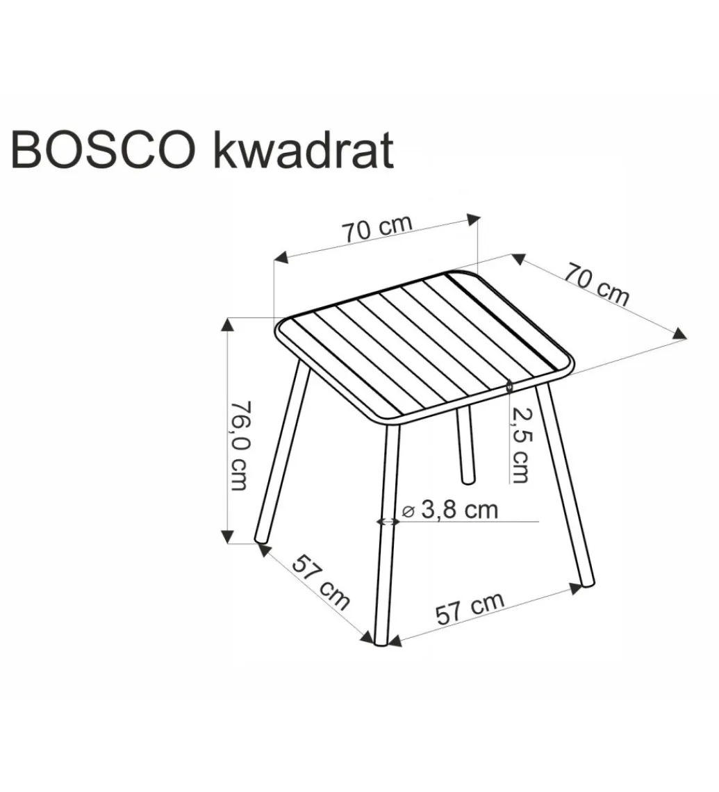 Stół ogrodowy BOSCO 70 cm czarny*Halmar Best