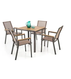 Stół ogrodowy FIERRO 80 cm brązowy czarny*Halmar Clearance