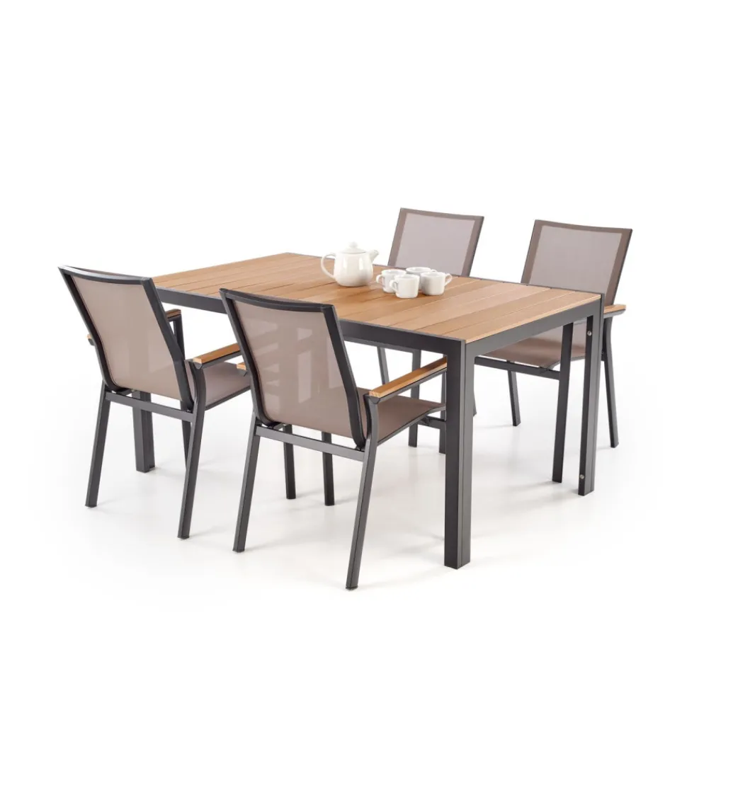 Stół ogrodowy FIERRO 150 cm brązowy czarny*Halmar Discount