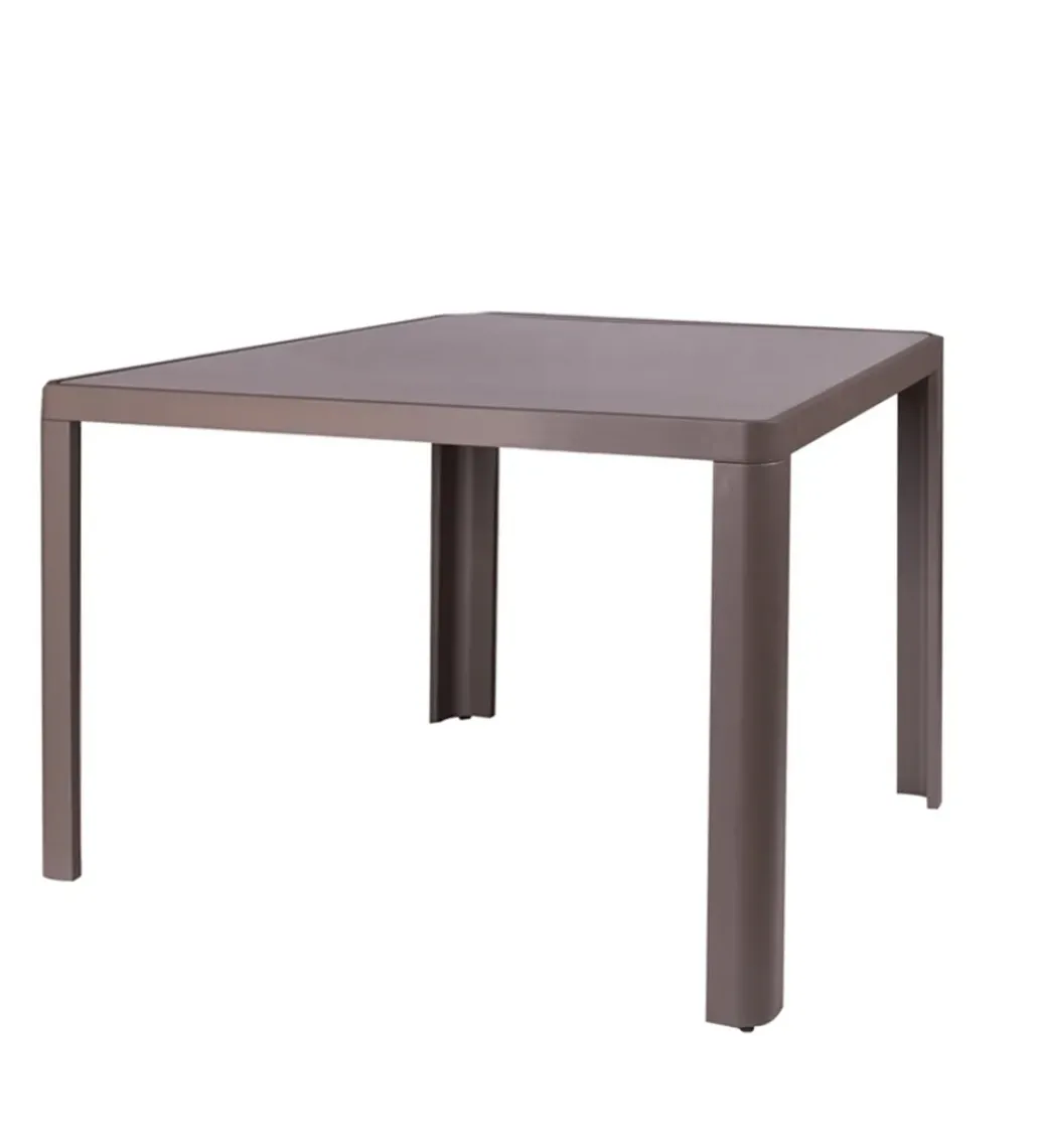 Stół ogrodowy STELLA 90 cm bordowy aluminium szklany blat*Zona-Design New