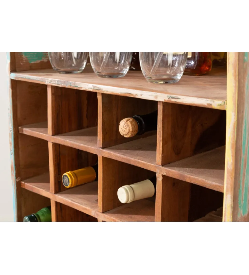 Stojak na wino BARGE 190 cm drewno mango*Invicta Interior