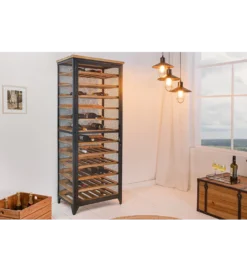 Stojak na wino BODEGA 185 cm naturalny czarny*Invicta Interior - przedsprzedaż Online
