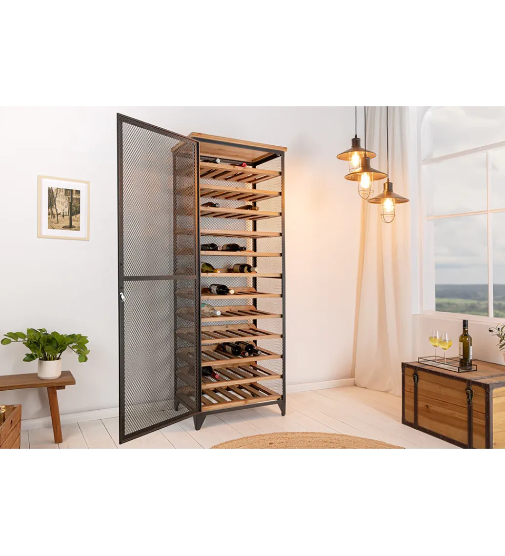 Stojak na wino BODEGA 185 cm naturalny czarny*Invicta Interior - przedsprzedaż Online