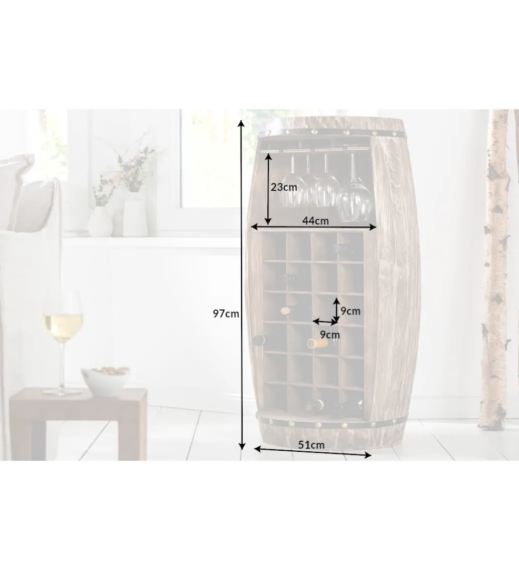 Stojak na wino Chateau 97 cm drewno jodła*Invicta Interior Outlet