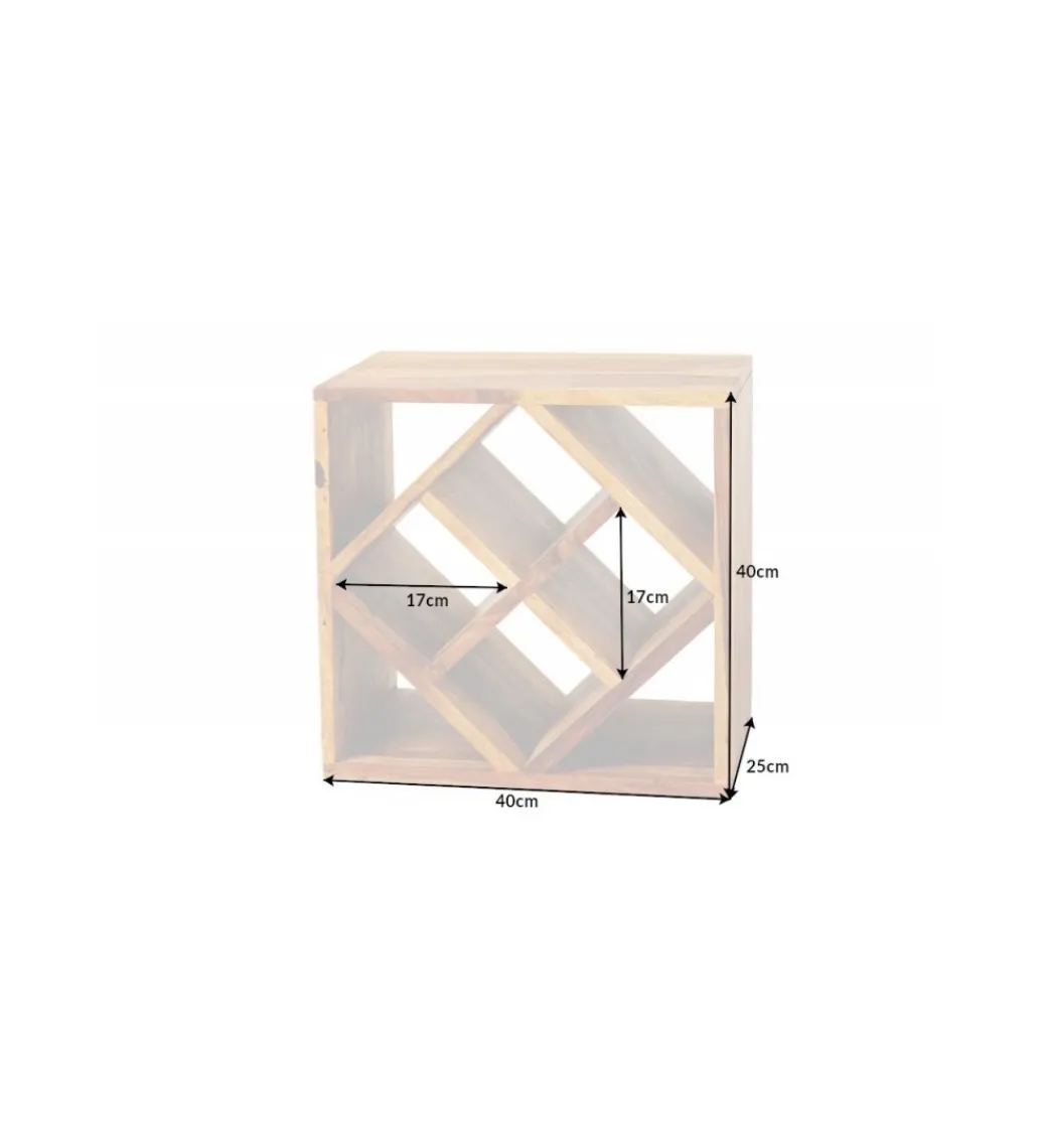 Stojak na wino Cube 40 cm drewno sheesham*Invicta Interior Sale