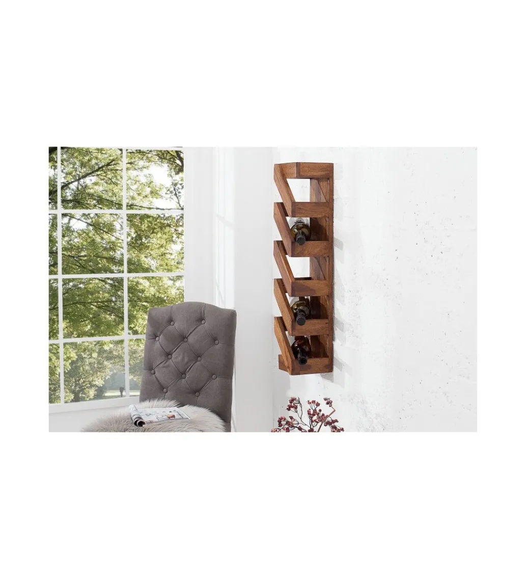 Stojak na wino FINICE Makassar 70 cm drewno sheesham*Invicta Interior Online