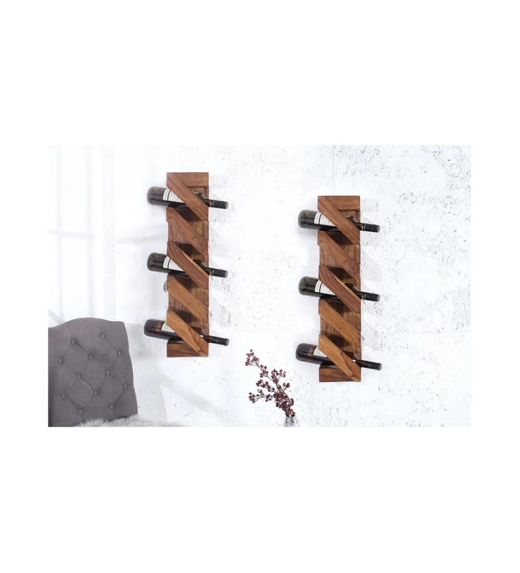 Stojak na wino FINICE Makassar 70 cm drewno sheesham*Invicta Interior Online